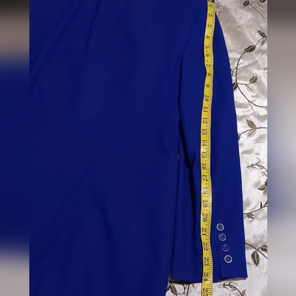 Jones New York Blazer Women Royal Blue Sz6 Pure New Wool Ejecutive Jacket - Picture 9 of 13